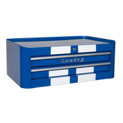 Sealey Mid-Box 2 Drawer Retro Style - Blue with White Stripes