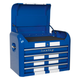 Sealey Topchest 4 Drawer Retro Style - Blue with White Stripes