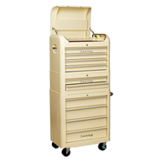 Sealey Retro Style Topchest, Mid-Box & Rollcab Combination 10 Drawer Cream