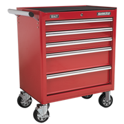 Sealey Rollcab 5 Drawer with Ball-Bearing Slides - Red