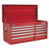 Sealey Topchest 10 Drawer with Ball-Bearing Slides Heavy-Duty - Red AP41110