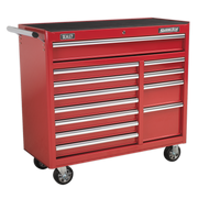Sealey Rollcab 12 Drawer with Ball-Bearing Slides Heavy-Duty - Red AP41120