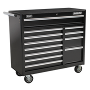 Sealey Rollcab 12 Drawer with Ball-Bearing Slides Heavy-Duty - Black