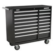 Sealey Rollcab 16 Drawer with Ball-Bearing Slides Heavy-Duty - Black