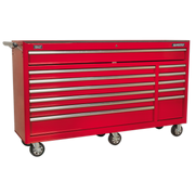 Sealey Rollcab 12 Drawer with Ball-Bearing Slides Heavy-Duty - Red AP6612