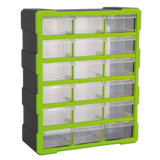 Sealey Cabinet Box 18 Drawer - Green/Black