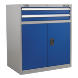 Sealey Industrial Cabinet 2 Drawer & 1 Shelf Double Locker