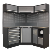 Sealey Superline PRO® 1.6m Corner Storage System - Stainless Worktop