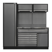 Sealey Superline PRO® 1.96m Storage System - Stainless Steel Worktop APMSSTACK09SS