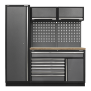 Sealey Superline PRO® 1.96m Storage System - Pressed Wood Worktop APMSSTACK09W