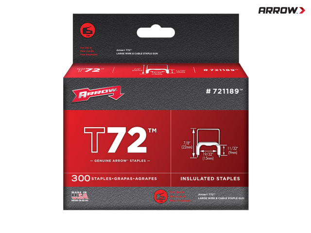 Arrow T72 Clear Insulated Staples 9 x 15mm (Box 300)
