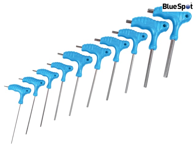BlueSpot Tools Metric T-Handle Hex Key Set, 10 Piece