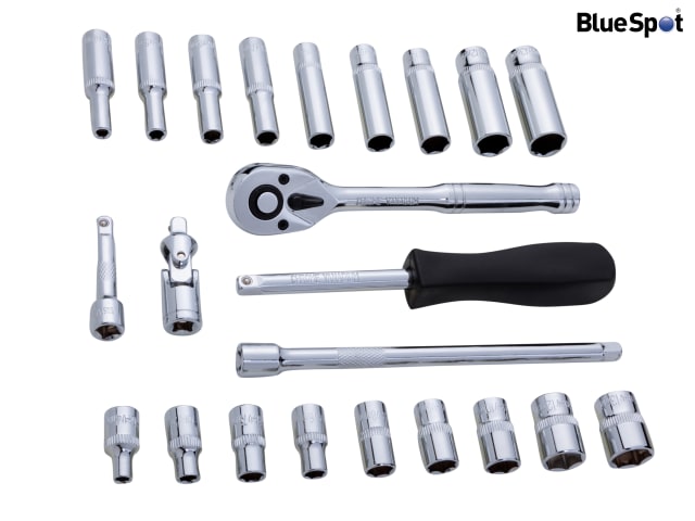 BlueSpot Tools 1/4in Metric Socket Set, 24 Piece