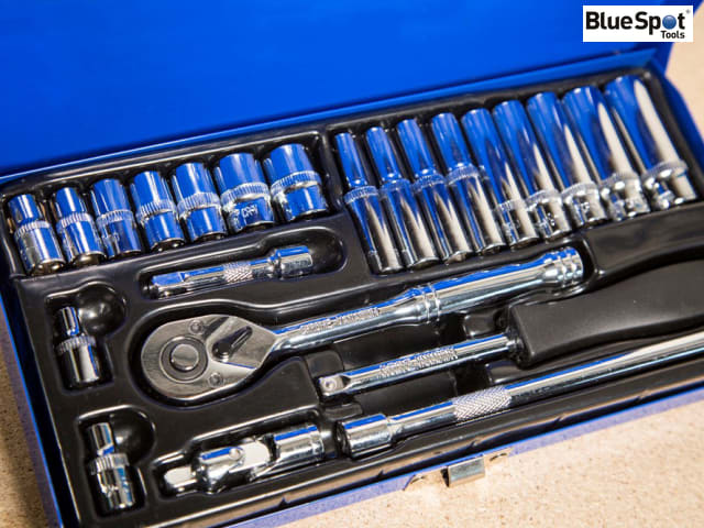BlueSpot Tools 1/4in Metric Socket Set, 24 Piece