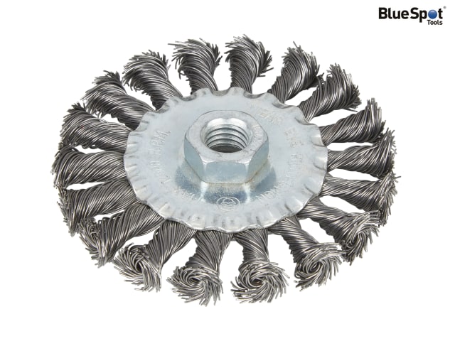 BlueSpot Tools Flat Twist Knot Wire Wheel 100mm M14 X 2