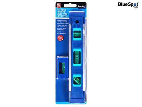 BlueSpot Tools Magnetic Torpedo Level 22.5cm with Magnetic Mini Level