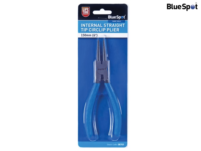 BlueSpot Tools Circlip Pliers Internal Straight 150mm (6in)