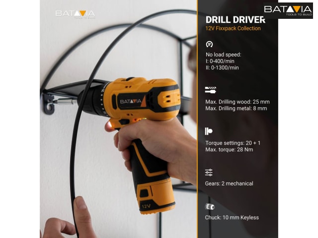 Batavia FIXXPACK Drill Driver 12V Bare Unit