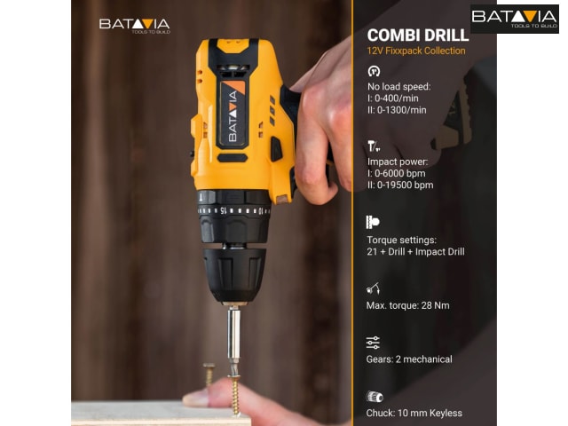 Batavia FIXXPACK Combi Drill 12V Bare Unit