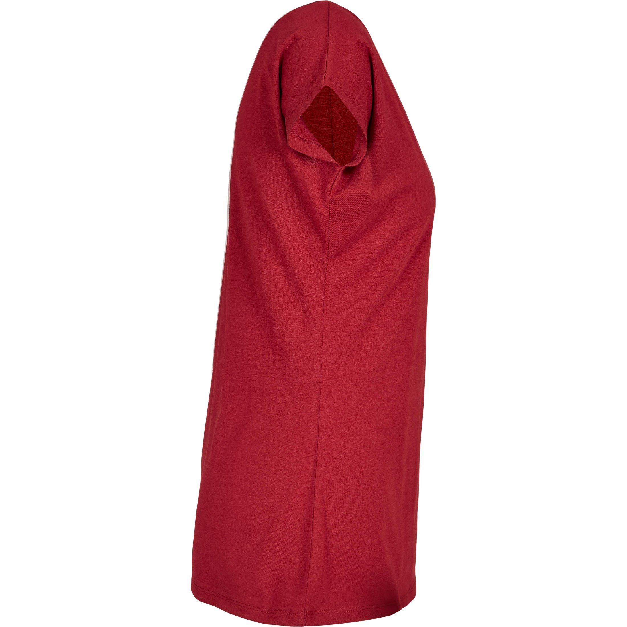 Build Your Brand Basic Women's Wide Neck Tee - Burgundy