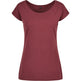 Build Your Brand Basic Women's Wide Neck Tee - Cherry