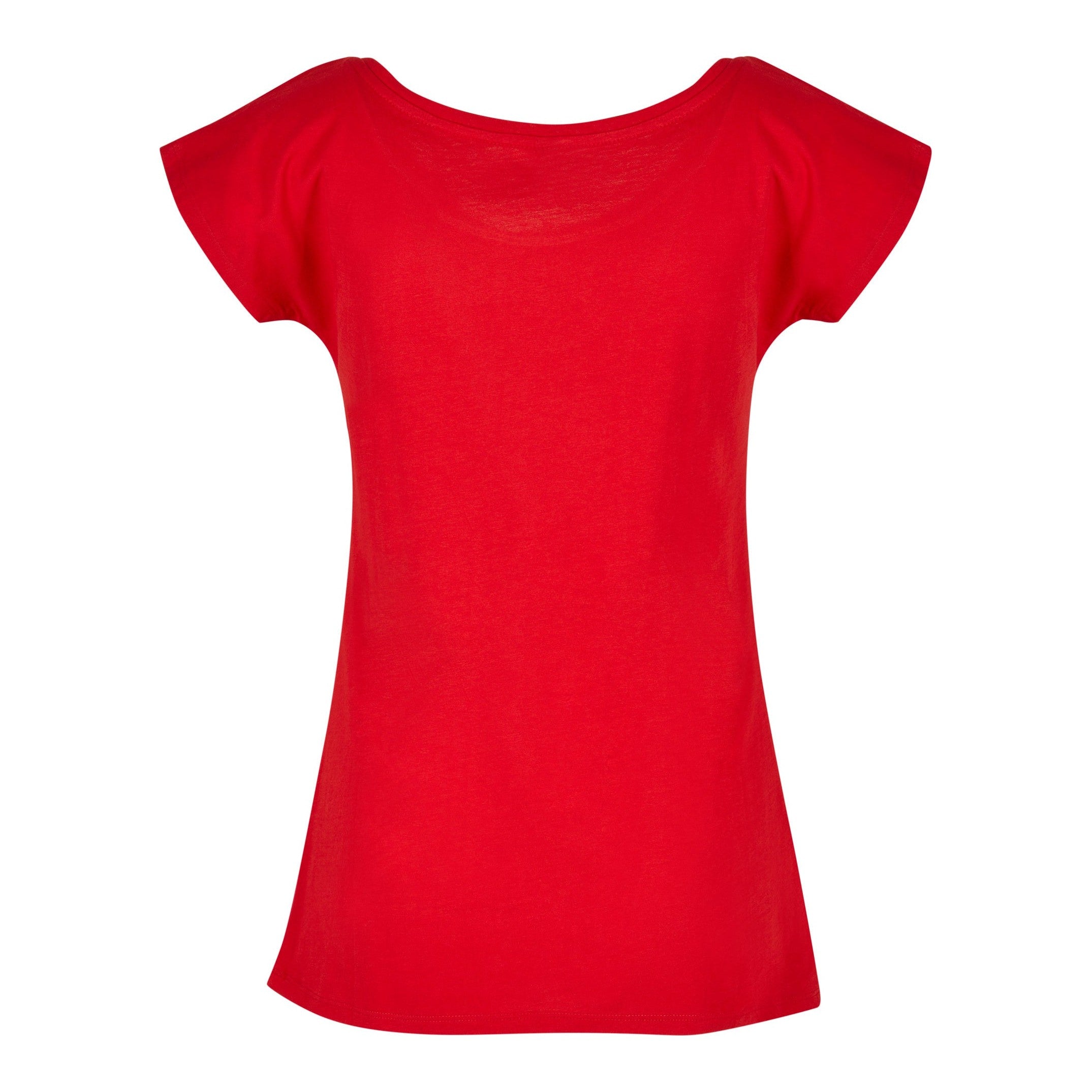 Build Your Brand Basic Women's Wide Neck Tee - City Red