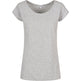 Build Your Brand Basic Women's Wide Neck Tee - Heather Grey