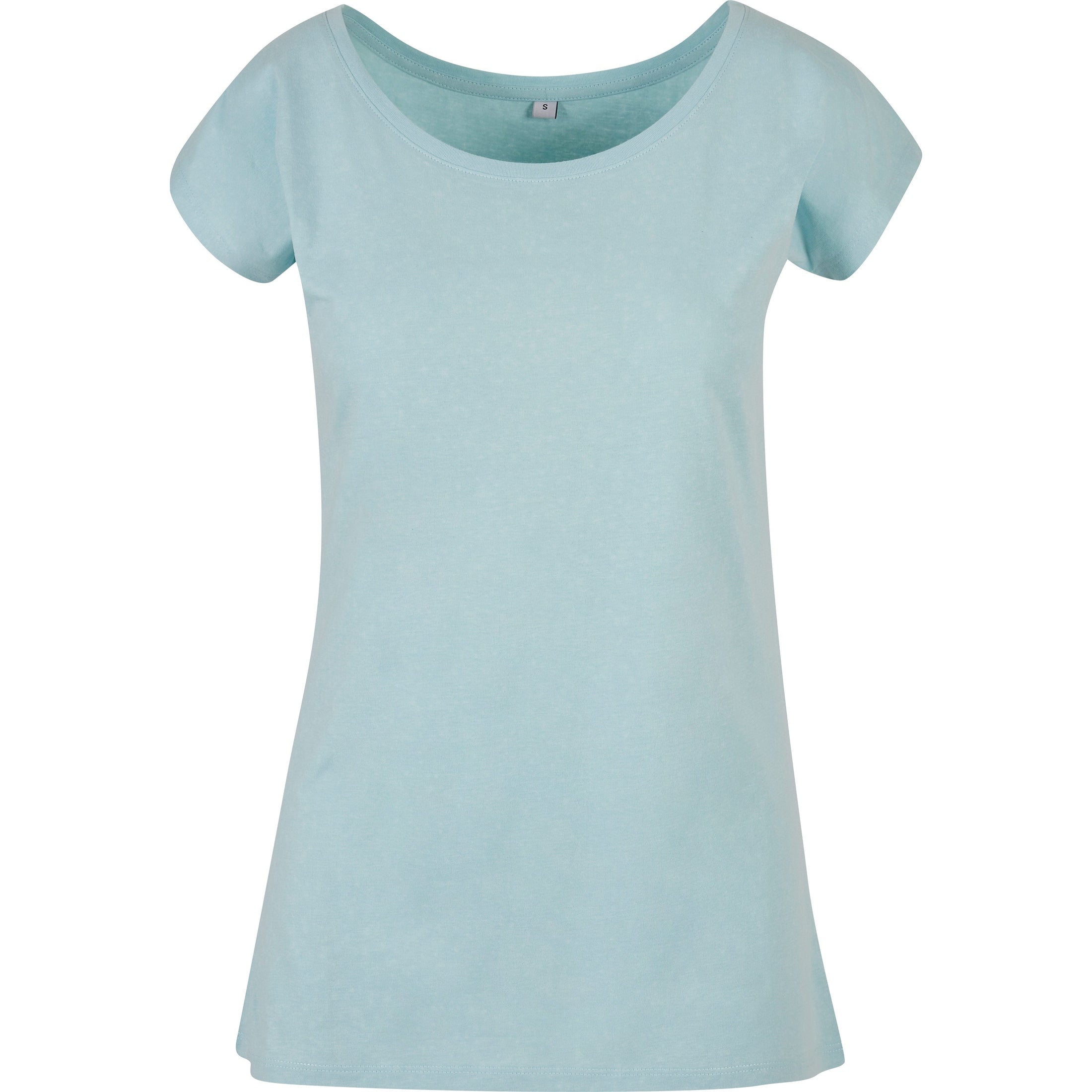 Build Your Brand Basic Women's Wide Neck Tee - Ocean Blue