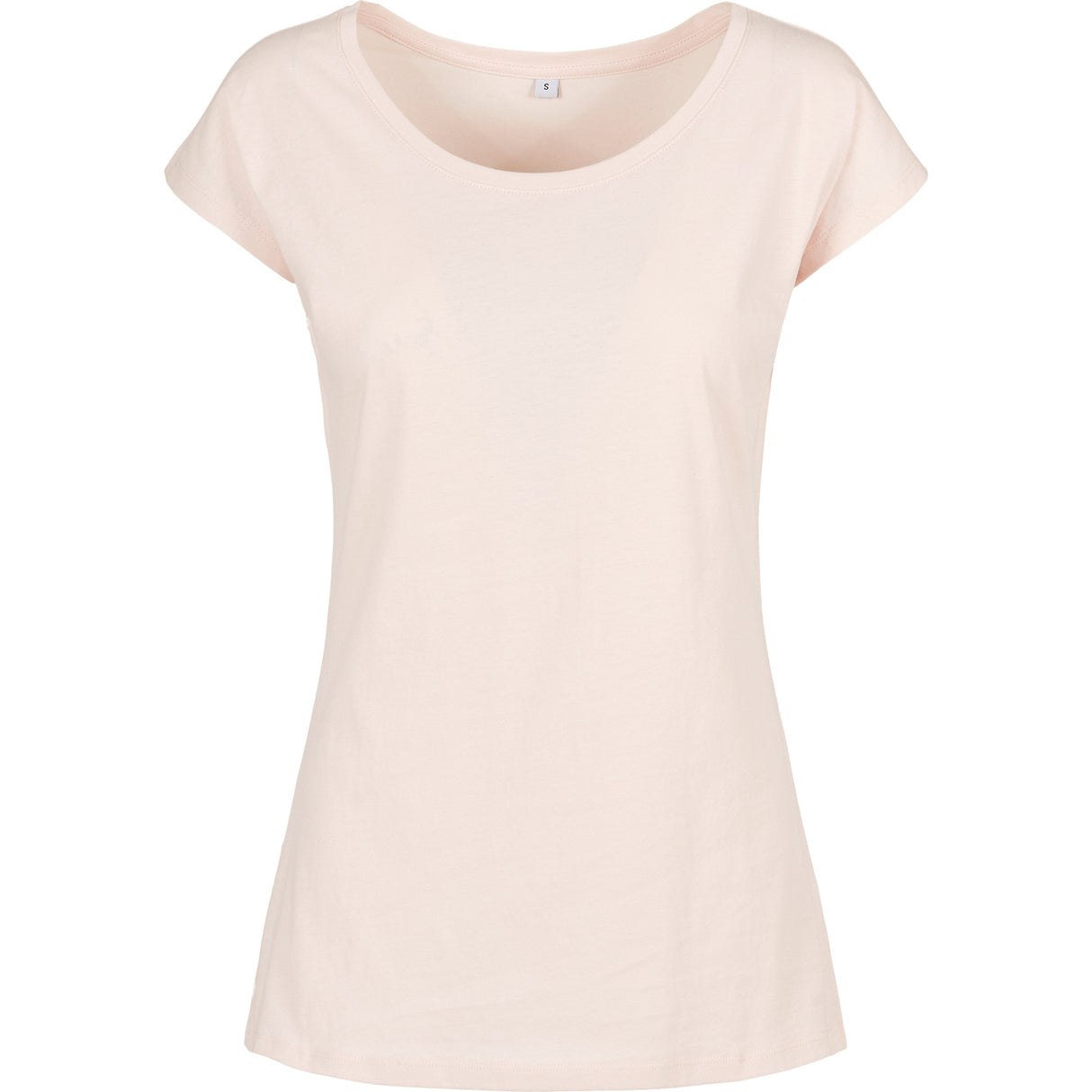 Build Your Brand Basic Women's Wide Neck Tee - Pink