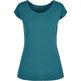 Build Your Brand Basic Women's Wide Neck Tee - Teal