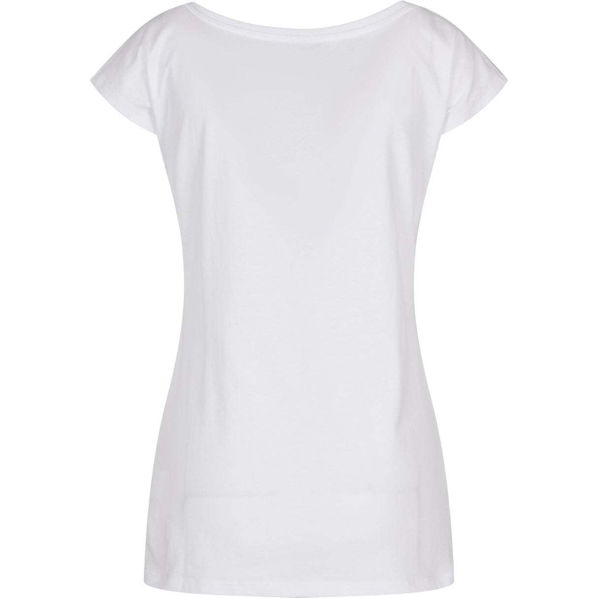 Build Your Brand Basic Women's Wide Neck Tee - White