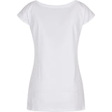 Build Your Brand Basic Women's Wide Neck Tee - White