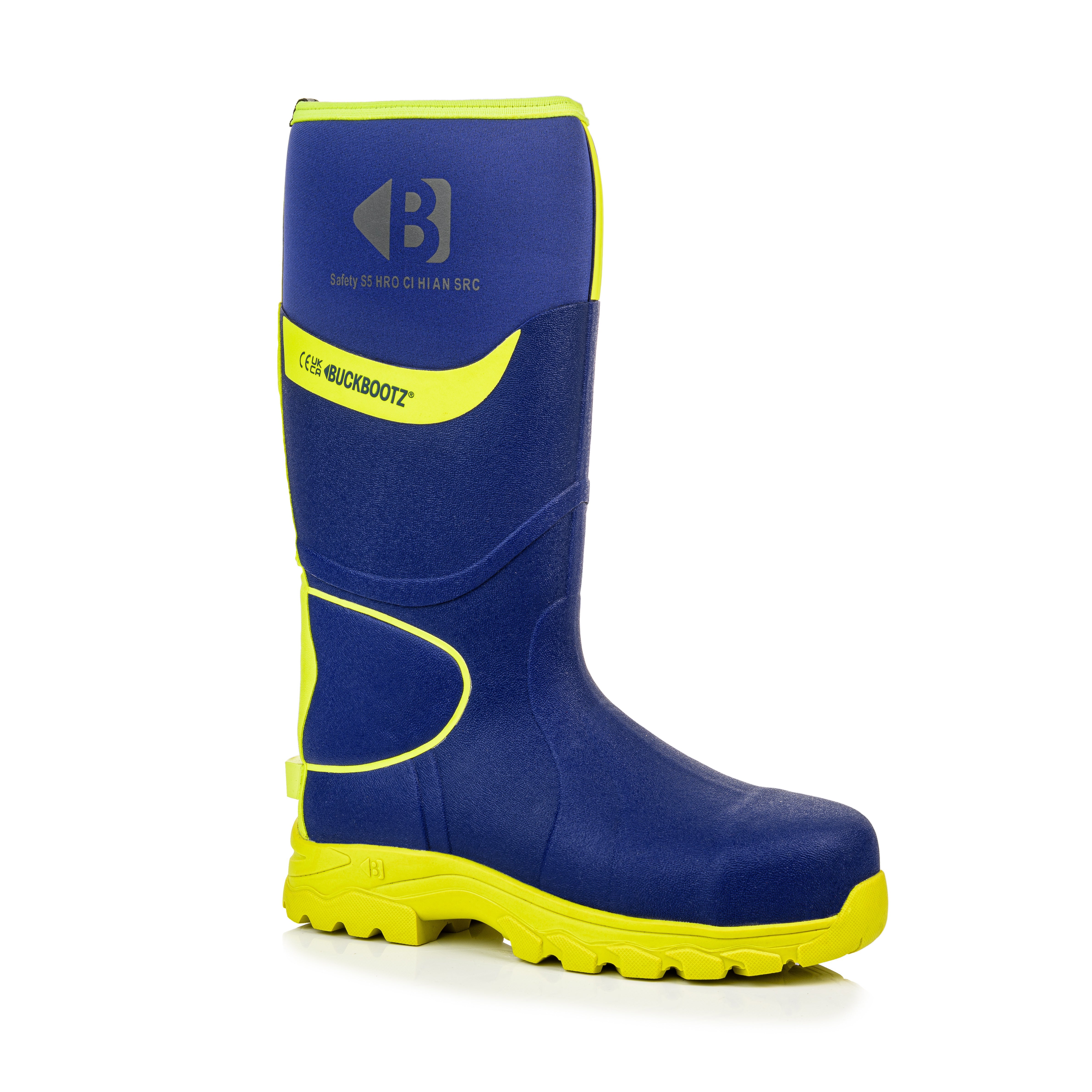 BBZ8000 Safety Wellington Boot - Blue Hi Vis Yellow