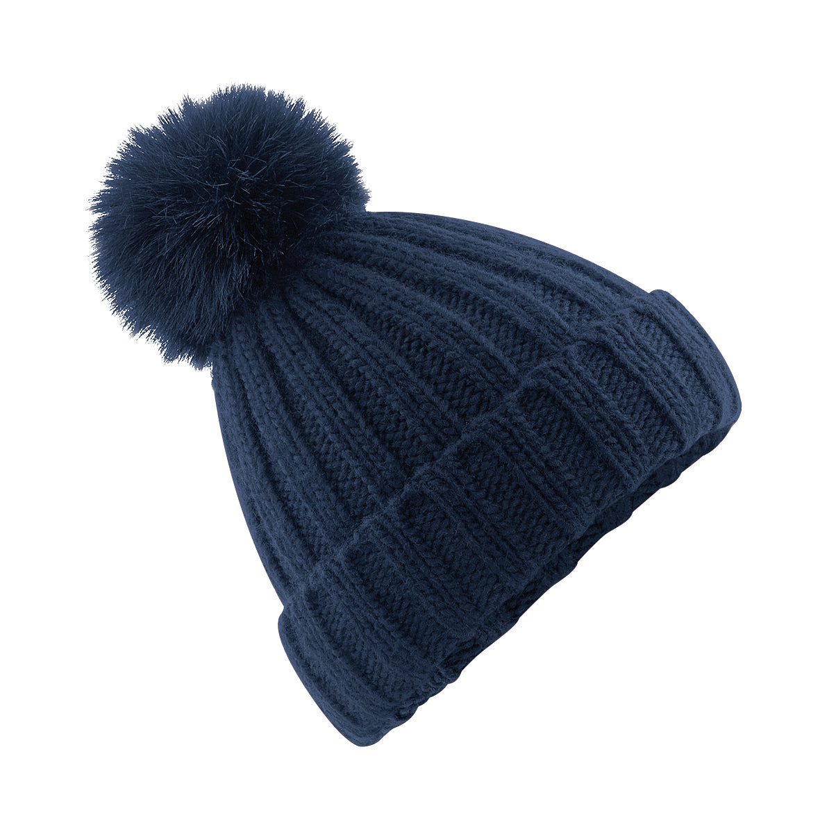 Beechfield Verbier Fur Pop Pom Chunky Beanie
