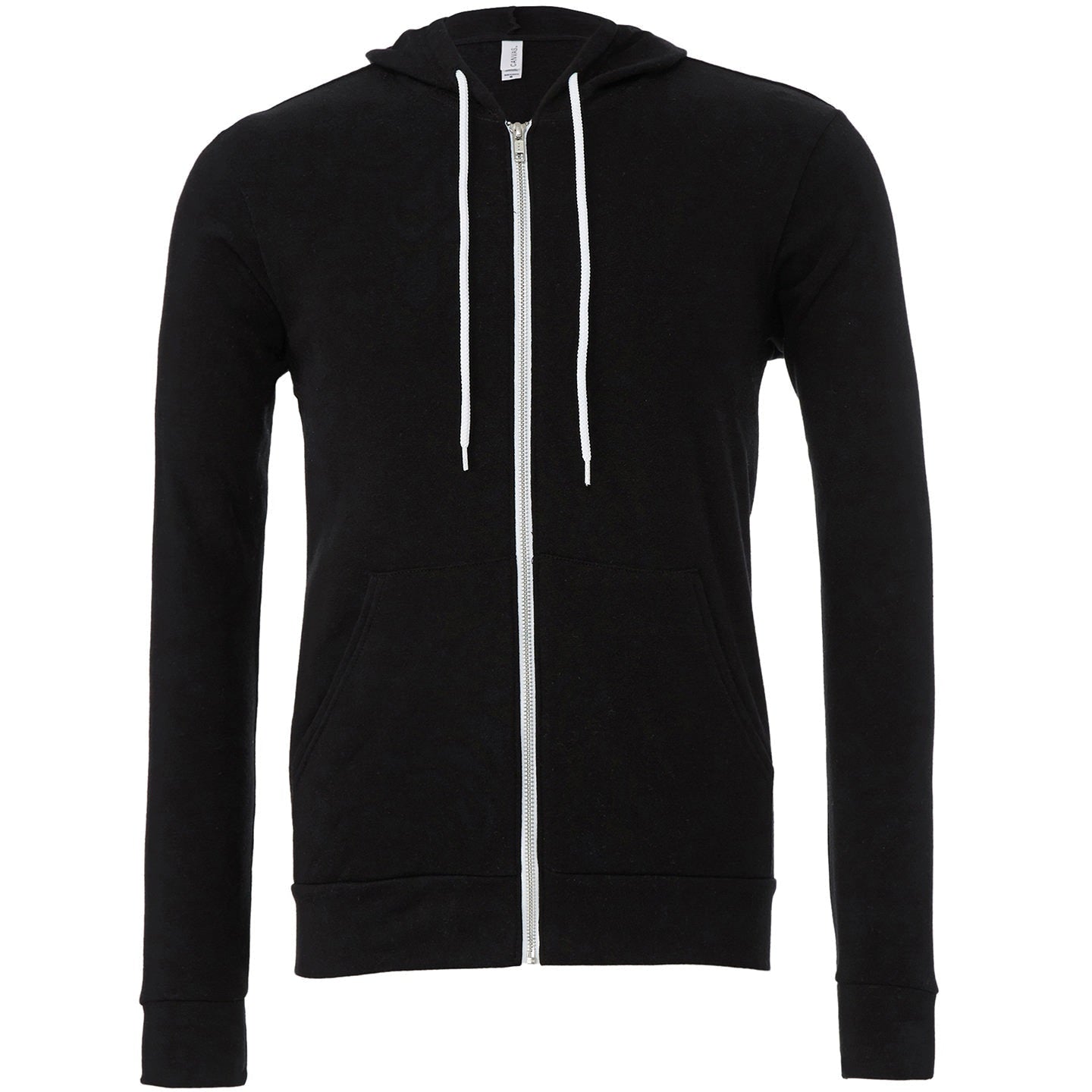 Bella Canvas Unisex Polycotton Fleece Full-Zip Hoodie - Black