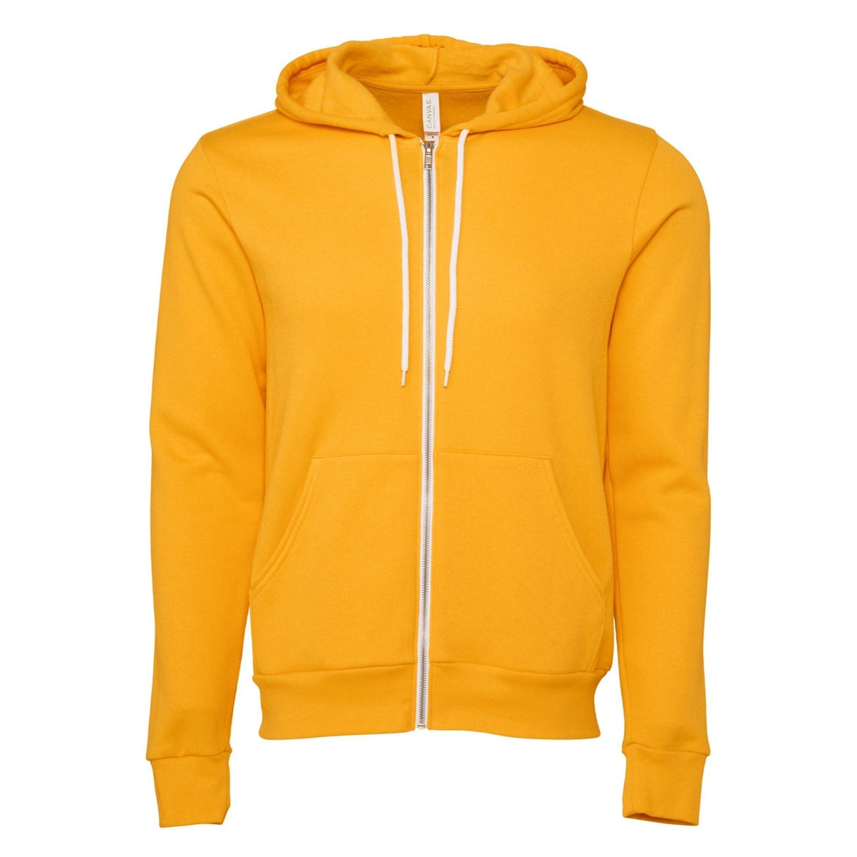 Bella Canvas Unisex Polycotton Fleece Full-Zip Hoodie - Gold