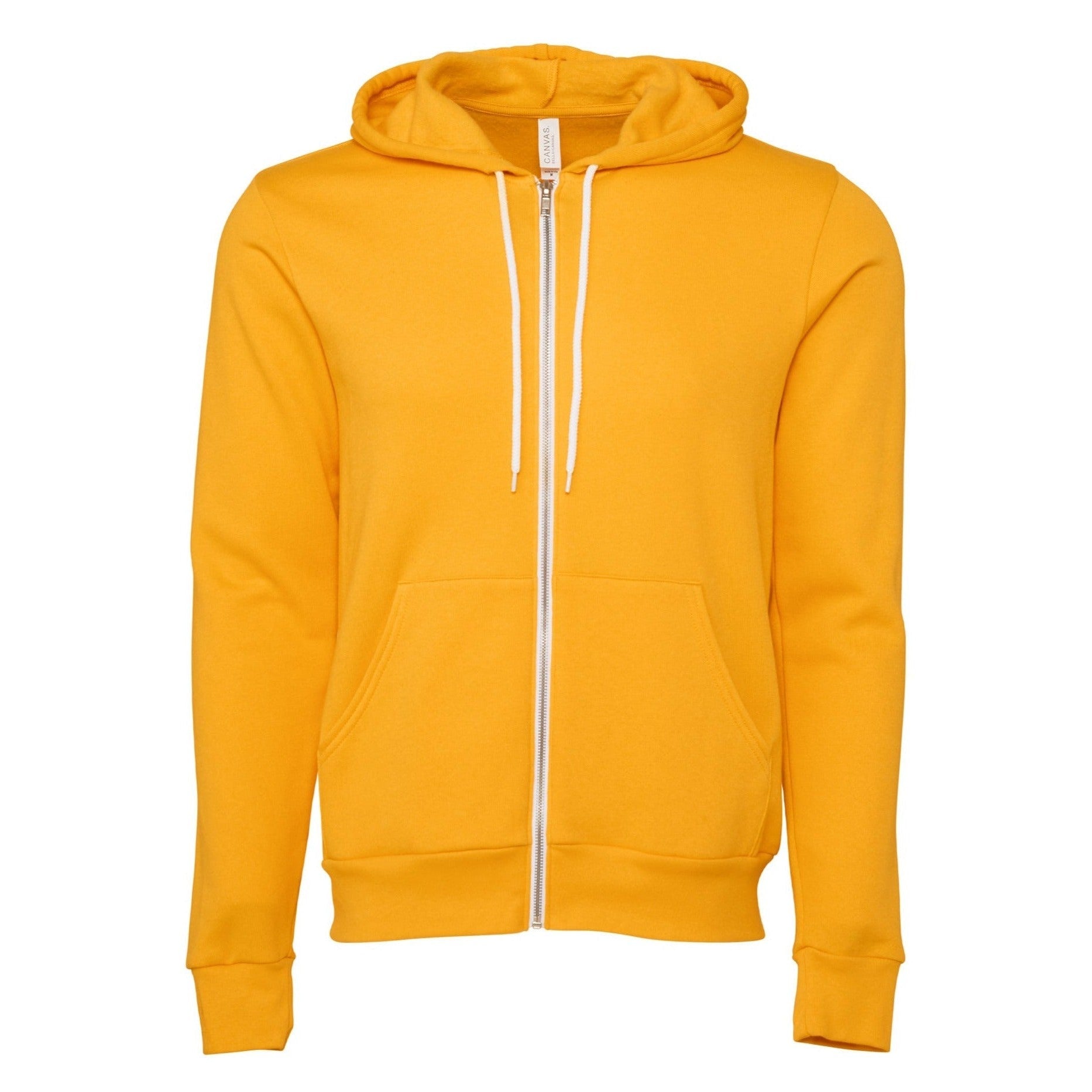 Bella Canvas Unisex Polycotton Fleece Full-Zip Hoodie - Gold
