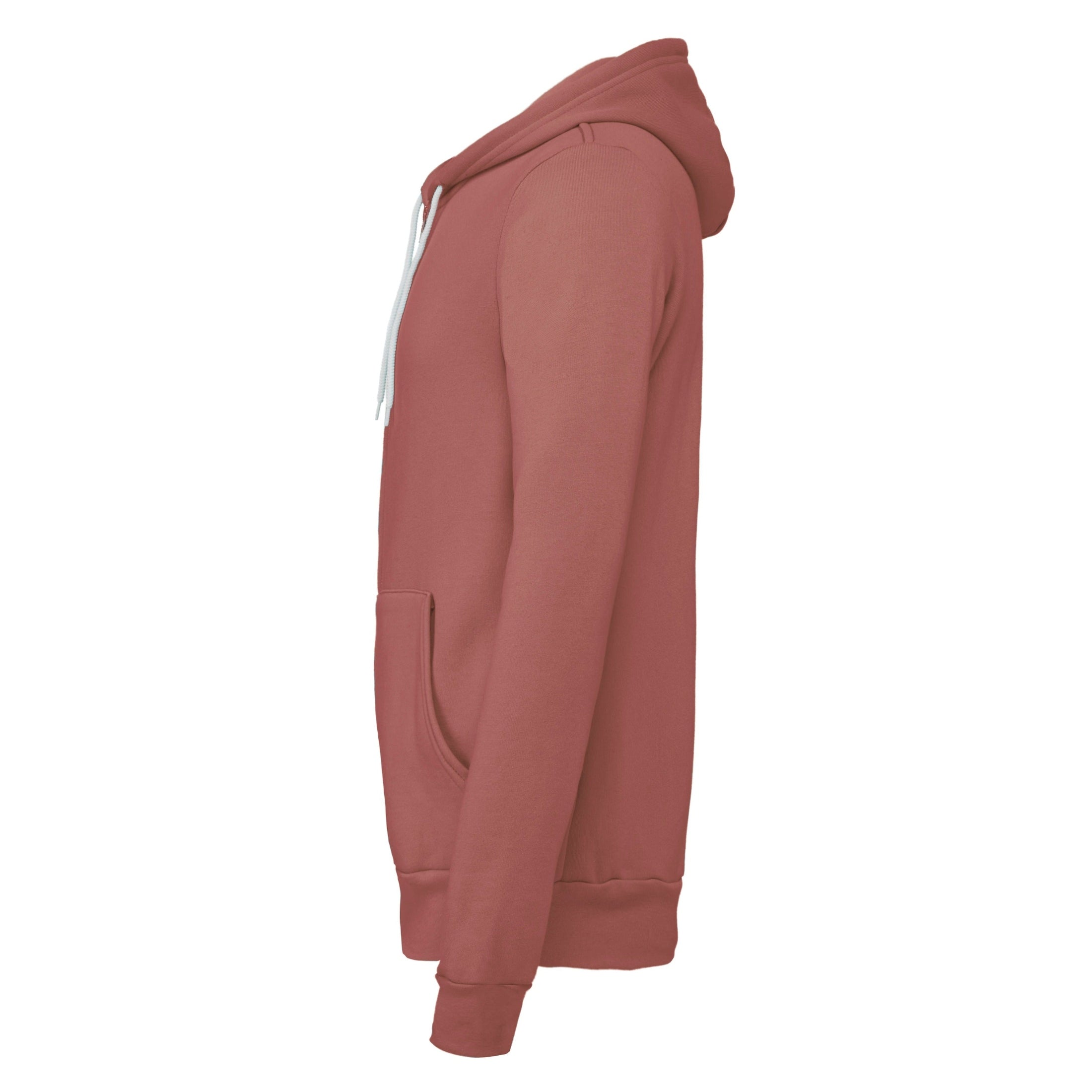 Bella Canvas Unisex Polycotton Fleece Full-Zip Hoodie - Mauve