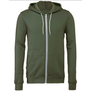 Bella Canvas Unisex Polycotton Fleece Full-Zip Hoodie - Military Green