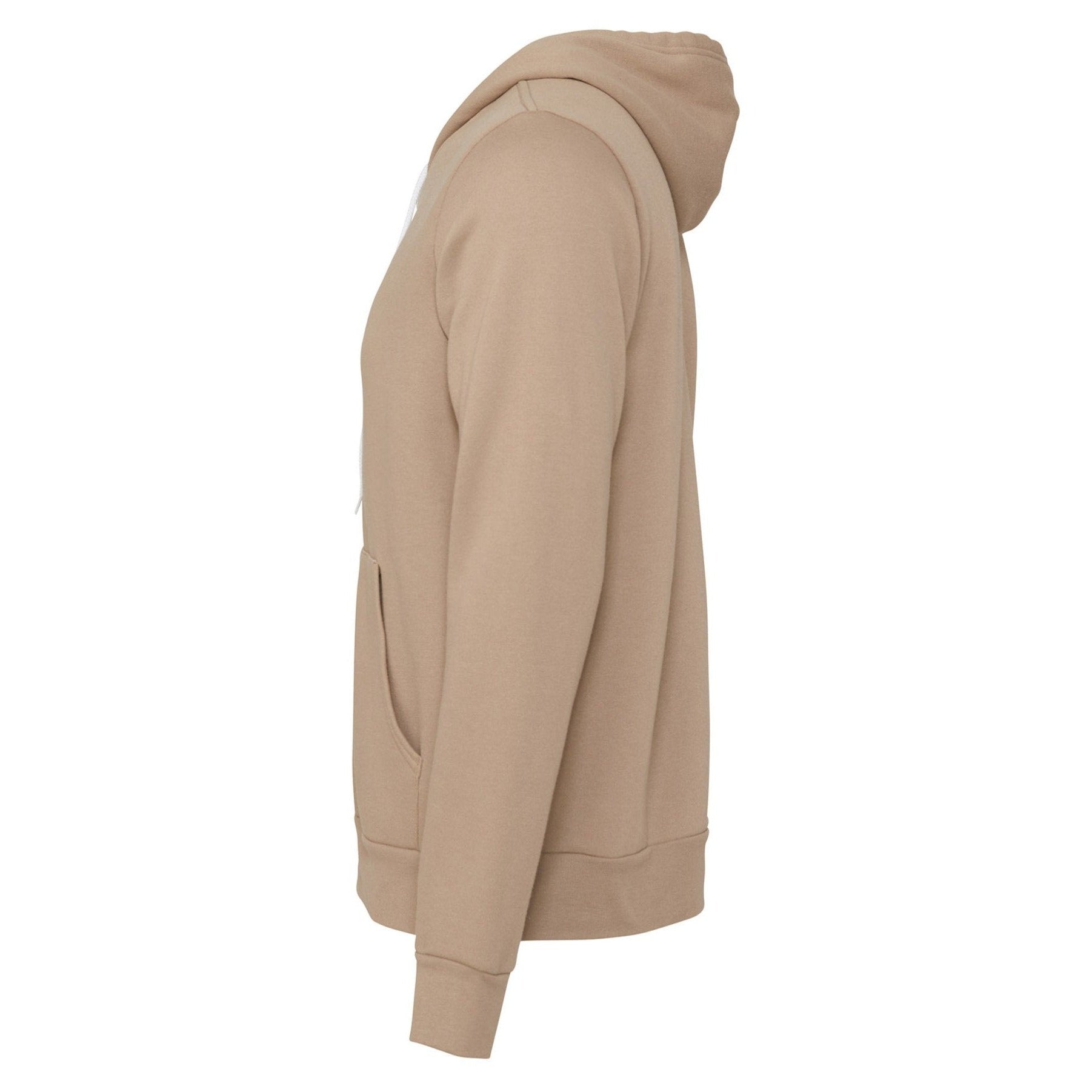 Bella Canvas Unisex Polycotton Fleece Full-Zip Hoodie - Tan