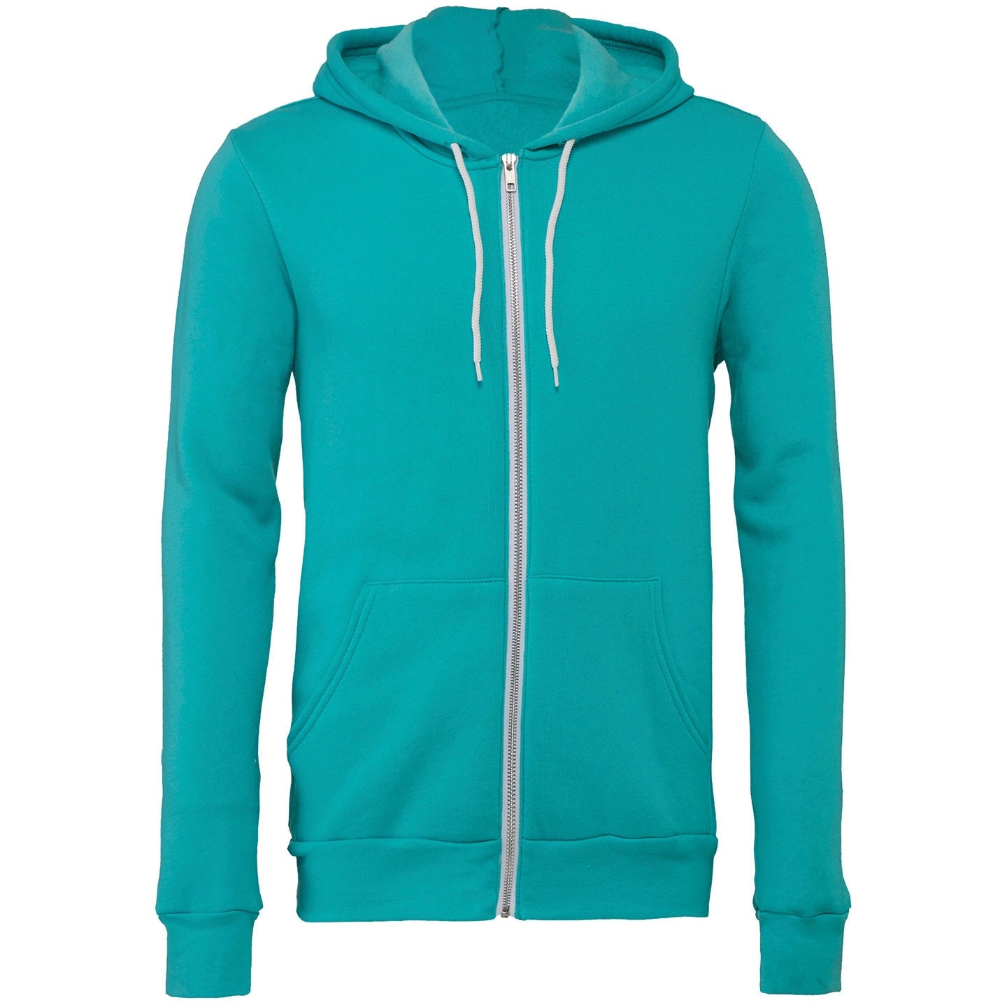 Bella Canvas Unisex Polycotton Fleece Full-Zip Hoodie - Teal