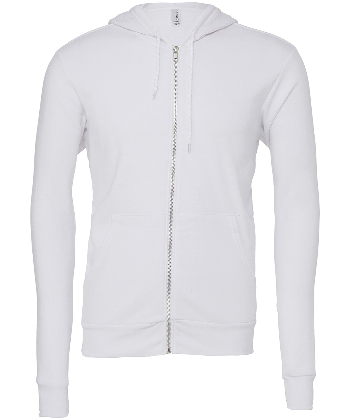 Bella Canvas Unisex Polycotton Fleece Full-Zip Hoodie - White
