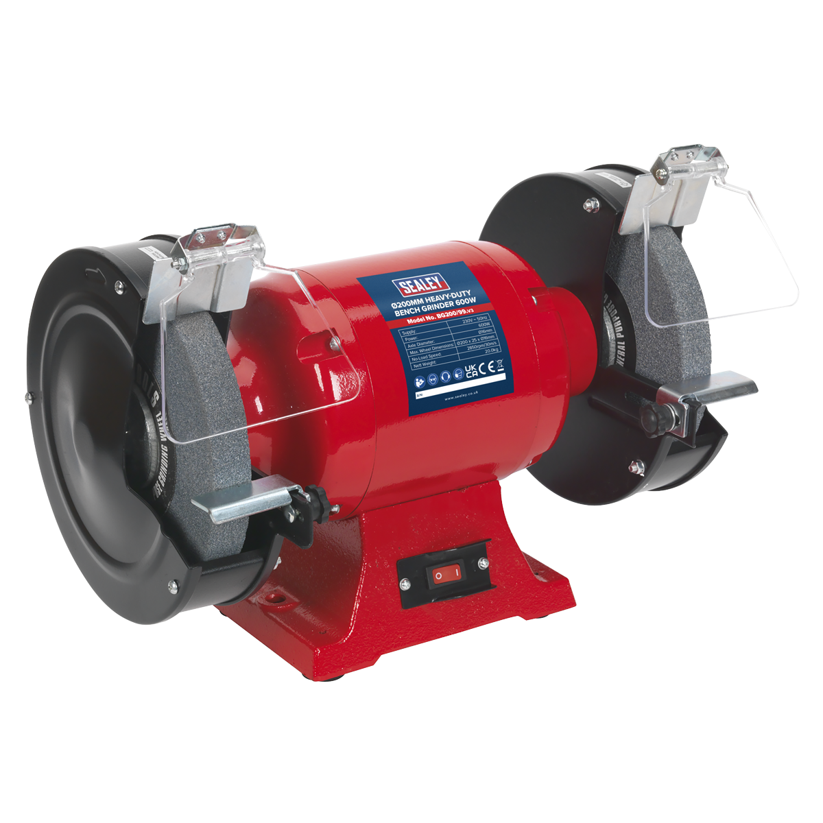 Sealey Bench Grinder Ø200mm 600W/230V Heavy-Duty