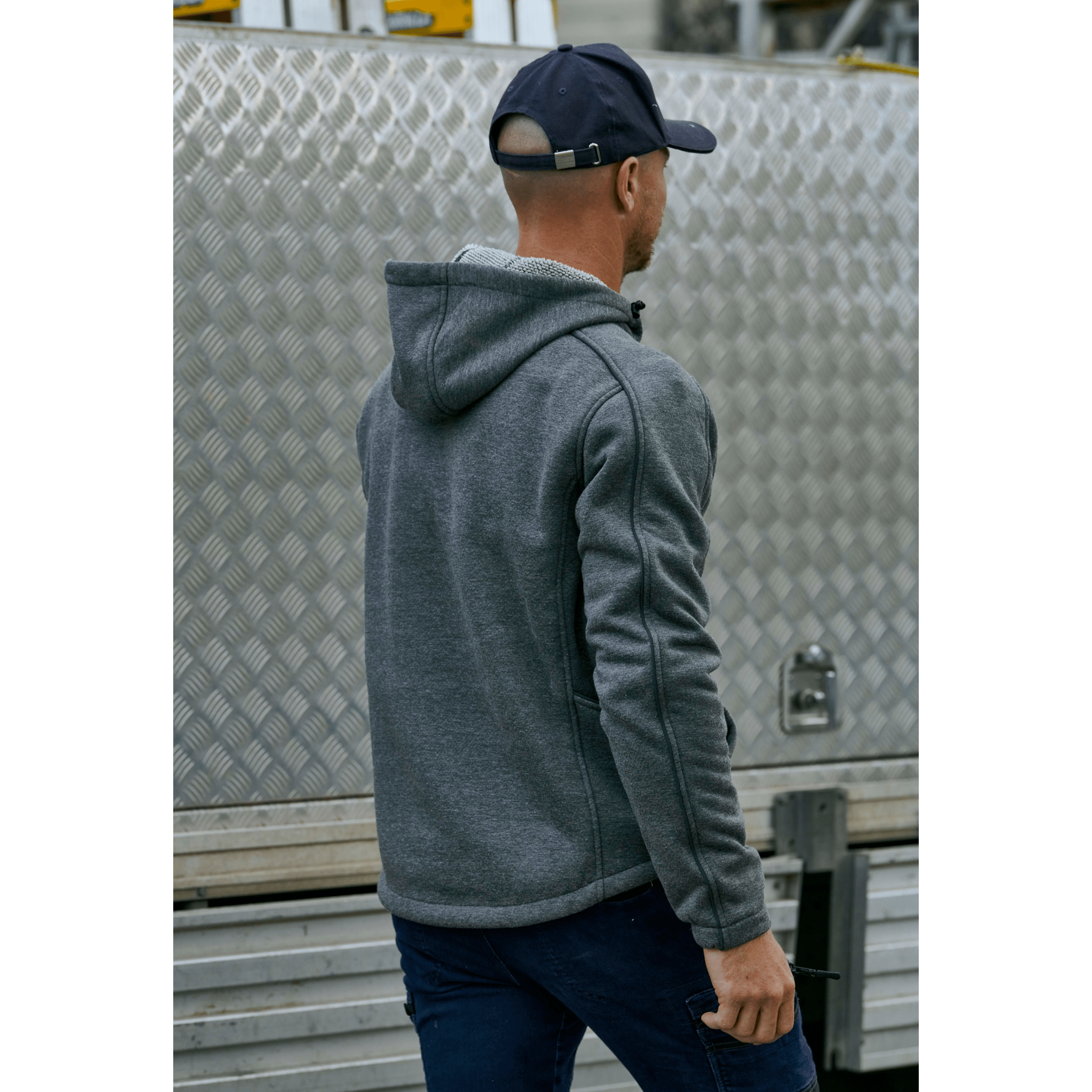 Bisley Flx And Move™ Marle Fleece Hoodie Jumper #colour_charcoal