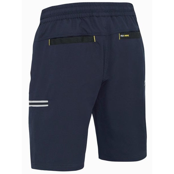 Bisley Shorts Flx & Move™ 4-Way Stretch Elastic Waist Cargo 170gsm #colour_navy