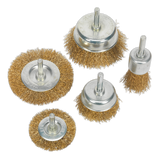 Sealey Wire Brush Set 5pc Brassed