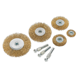 Sealey Wire Brush Set 8pc Brassed