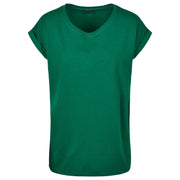 Build Your Brand Women's Extended Shoulder Tee - Forest Green