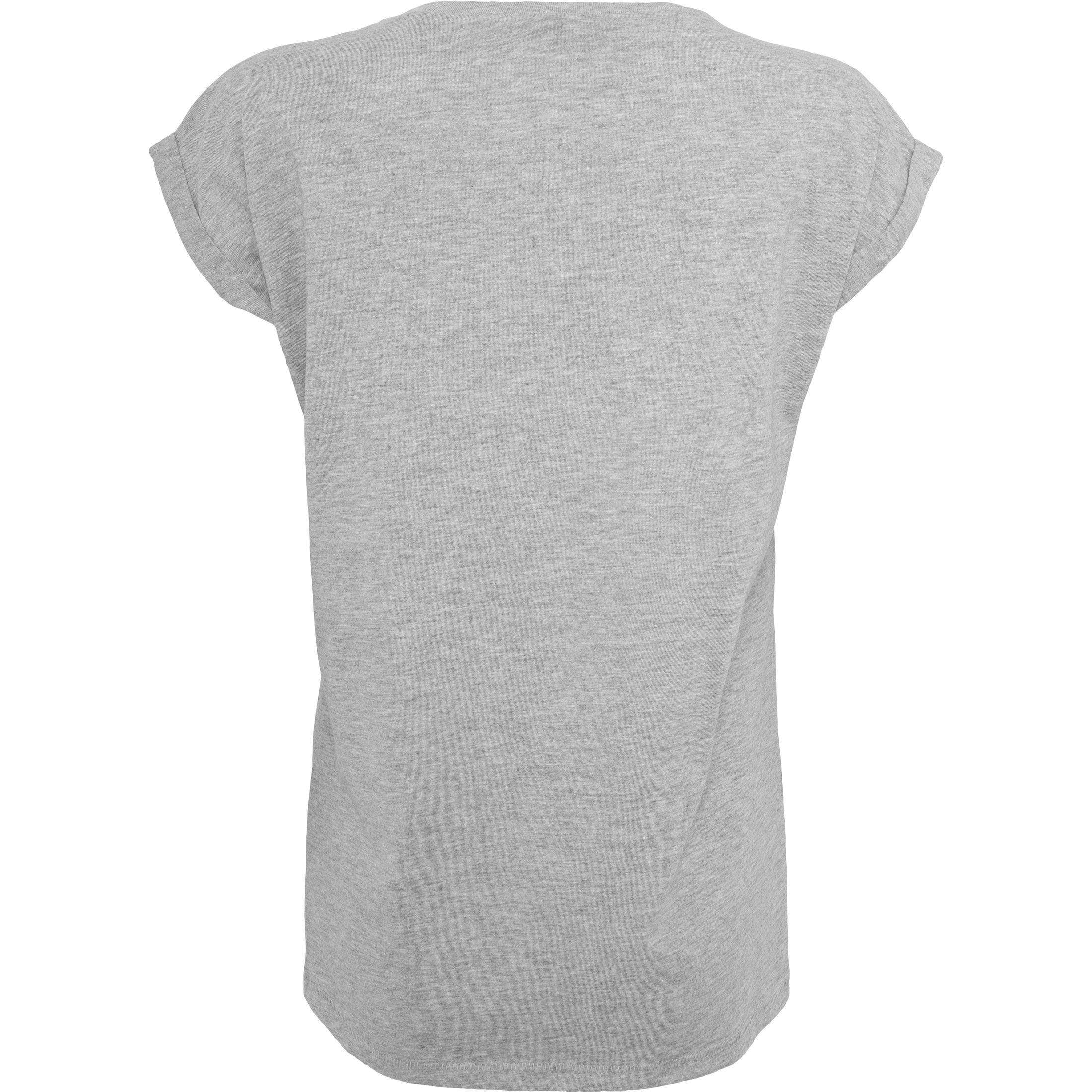 Build Your Brand Women's Extended Shoulder Tee - Heather Grey