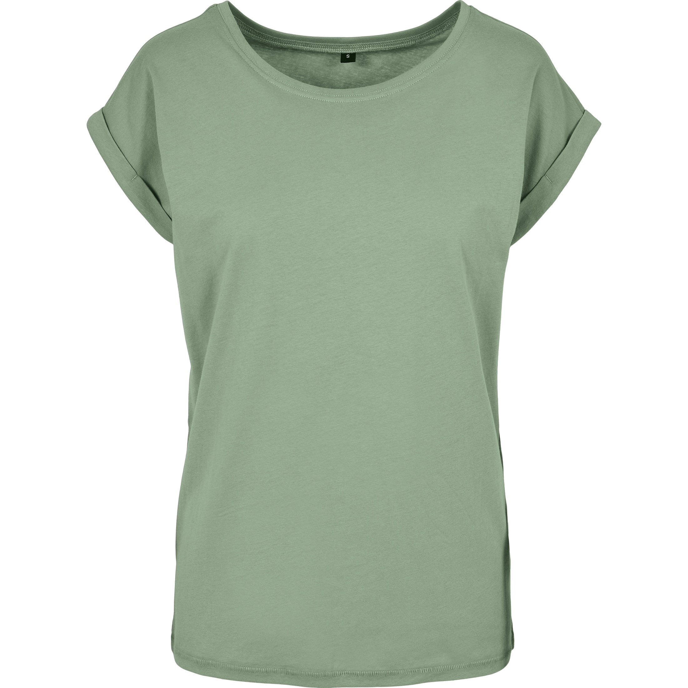 Build Your Brand Women's Extended Shoulder Tee - Magic Salvia